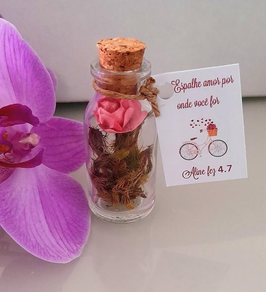 Lembrancinha Casamento Aniversário Mini Terrário Rosa Eterna
