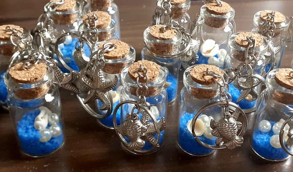 Lembrancinha Saída de Santo Chaveiro Iemanjá Azul