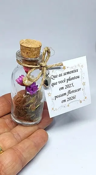 Lembrancinha Natal Potinho Flores Sempre Viva
