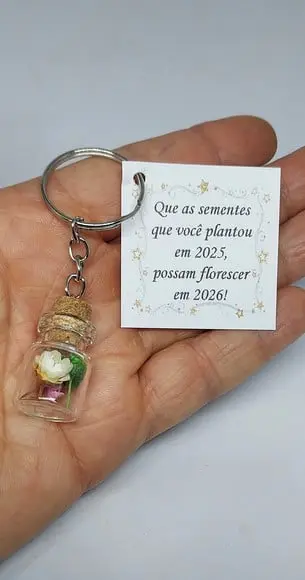 Lembrancinha Natal Chaveiro Flores