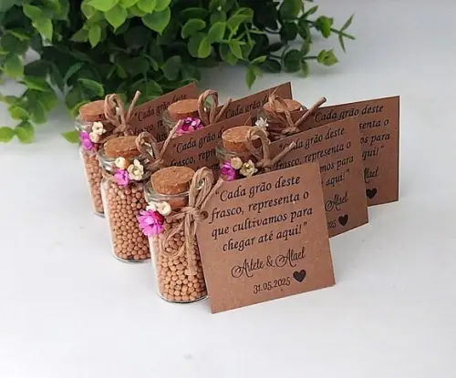 Lembrancinha Grão de Mostarda para Casamento Aniversario