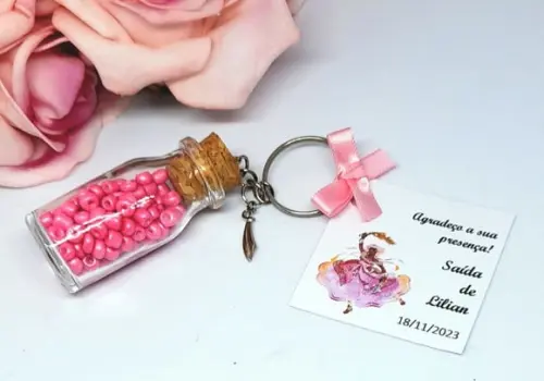Lembrancinha Saída de Santo Chaveiro Iansã Rosa