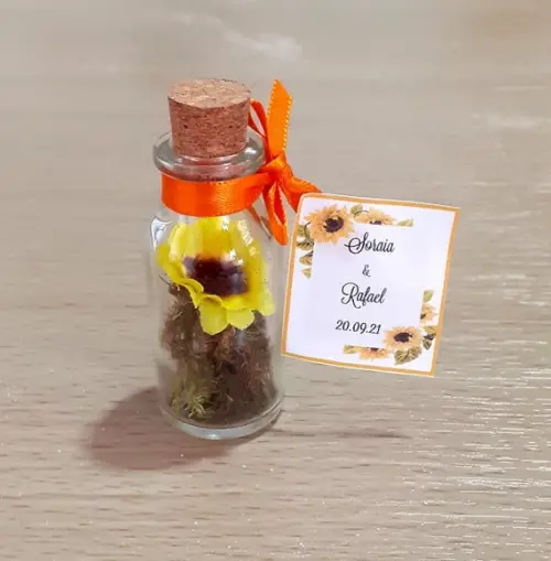 Lembrancinha Casamento Aniversário Mini Terrário Girassol