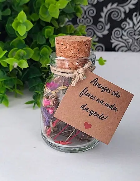 Lembrança Aniversário Casamento Pote Flores Secas