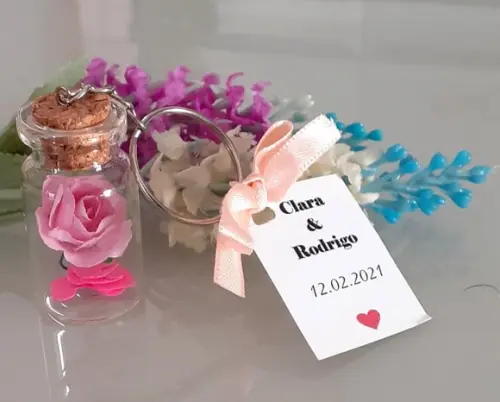 Lembrança Casamento Aniversário Chaveiro Flor Eterna