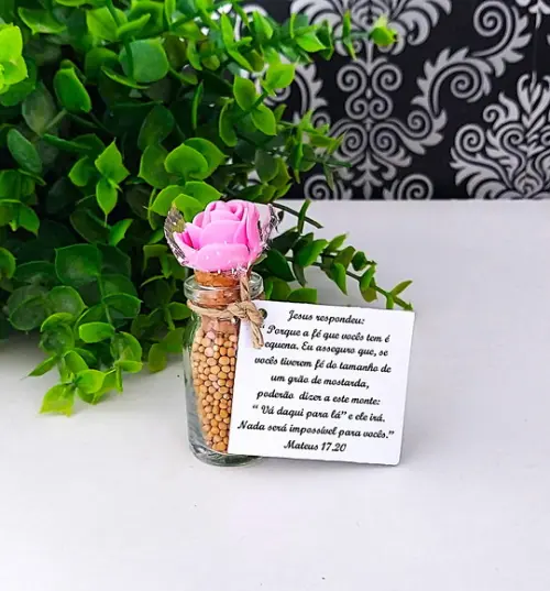 Lembrança Grão de Mostarda Casamento Evangélico Aniversário