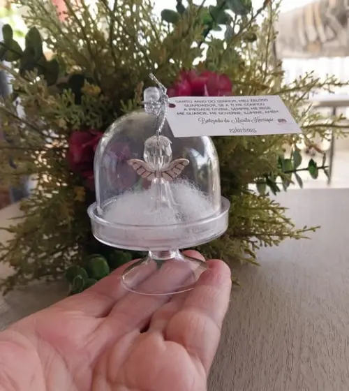 Lembrancinha Batizado Anjo na Redoma