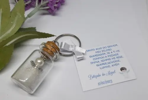 Lembrancinha Batizado Chaveiro Mini Anjinho de Pérola