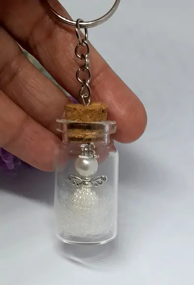 Lembrancinha Batizado Chaveiro Mini Anjinho de Pérola