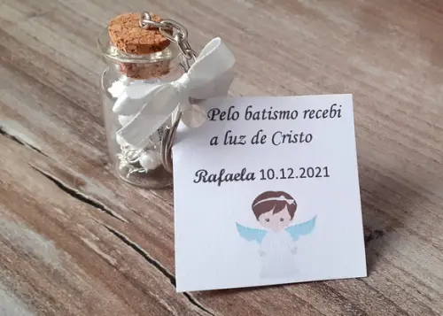 Lembrancinha Batizado Terço no Potinho