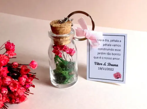 Lembrancinha Casamento Aniversario Chaveiro Mini Terrário