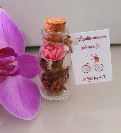 Lembrancinha Casamento Aniversário Mini Terrário Rosa Eterna