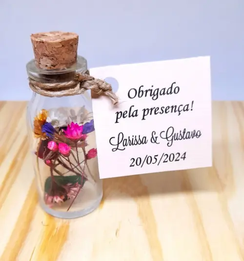 Lembrancinha Casamento Aniversário Terrário Flores Secas