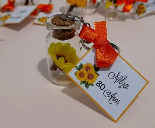 Lembrancinha Casamento Chaveiro Girassol