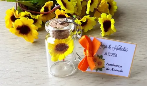 Lembrancinha Casamento Chaveiro Girassol