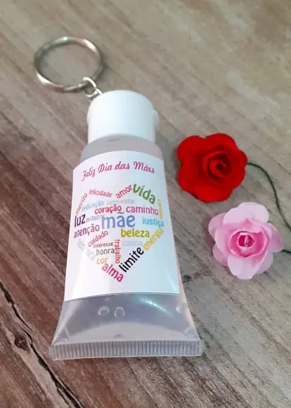 Lembrancinha Chaveiro Álcool Gel Mães