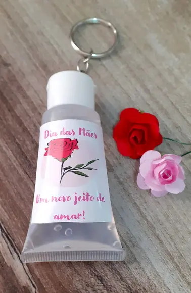 Lembrancinha Chaveiro Álcool Gel Mães