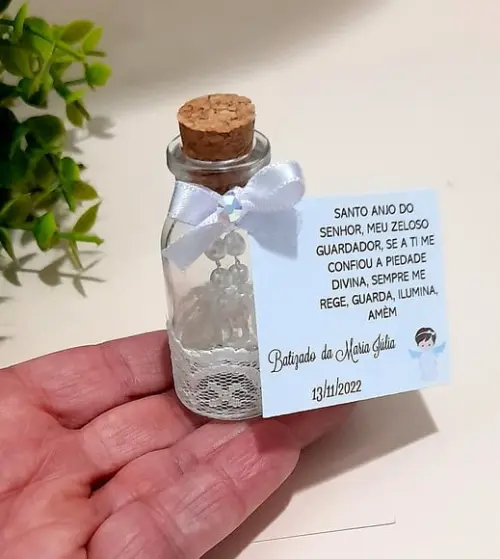 Lembrancinha de Batizado Primeira Comunhão Terço no Potinho