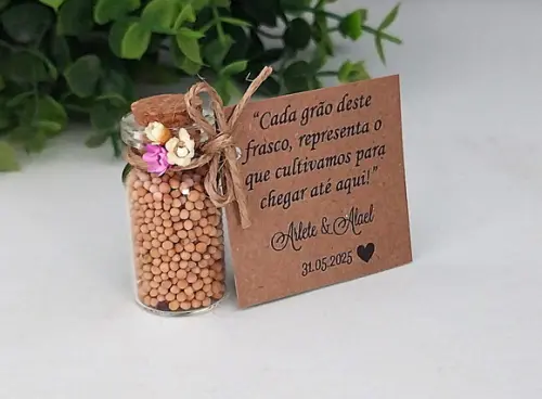 Lembrancinha Grão de Mostarda para Casamento Aniversario