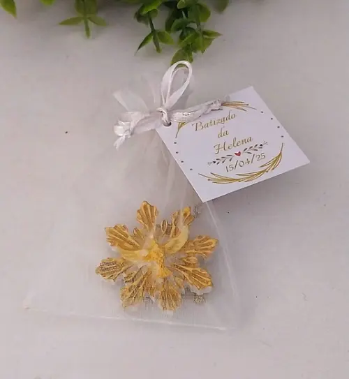 Lembrancinha Imã Espirito Santo Dourado