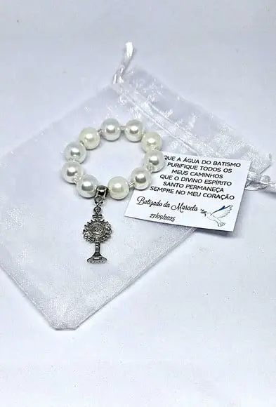 Mini Terço Batizado Crisma Primeira Comunhão