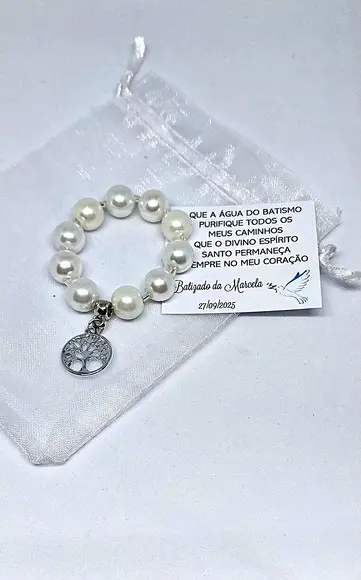 Mini Terço Árvore da Vida Batizado Crisma Primeira Comunhão