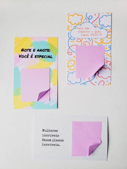 Card Porta Post-it Bloquinho Adesivo Brinde – Arquivo Digital PDF