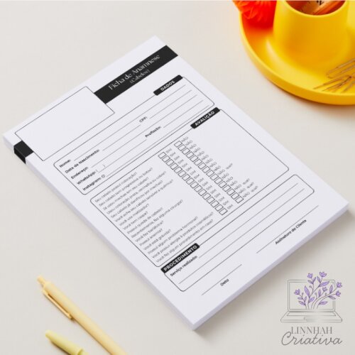 Ficha de Anamnese Capilar Cabeleireiro e Salão – Arquivo Digital PDF