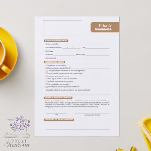 Ficha de Anamnese Estética Facial e Corporal – Arquivo Digital PDF