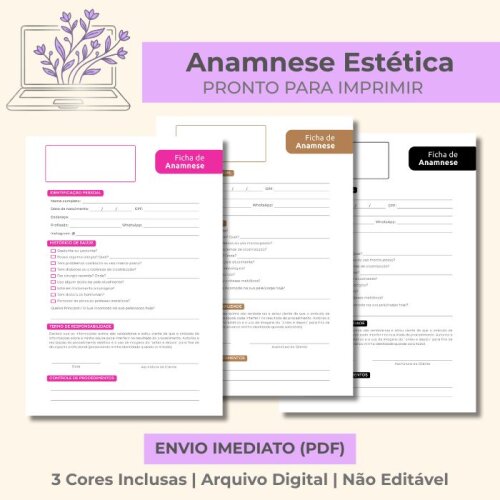 Ficha de Anamnese Estética Facial e Corporal – Arquivo Digital
