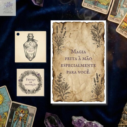 Kit Papelaria Unboxing Witchy Vintage Bruxa Natural – Arquivo Digital PDF