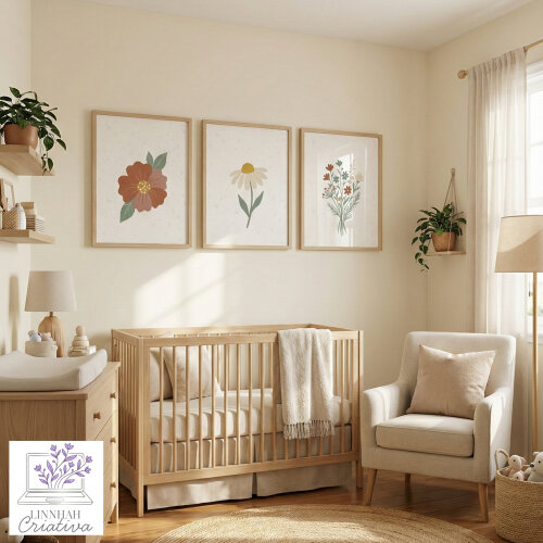 Trio de Quadros Boho Flores Botânico Jardim – Arquivo Digital PDF