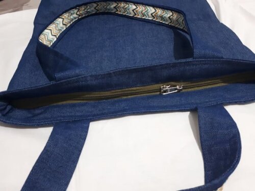 Sacola jeans Patchwork