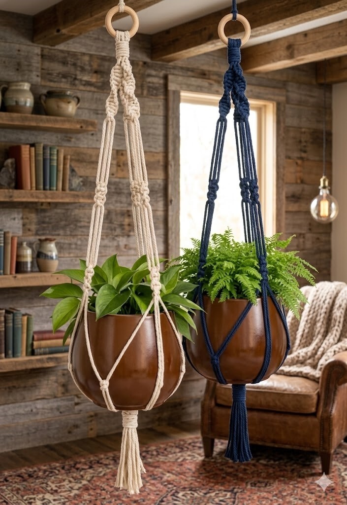 Suporte para Plantas em Macramê Feito à Mão | Decoração Boho