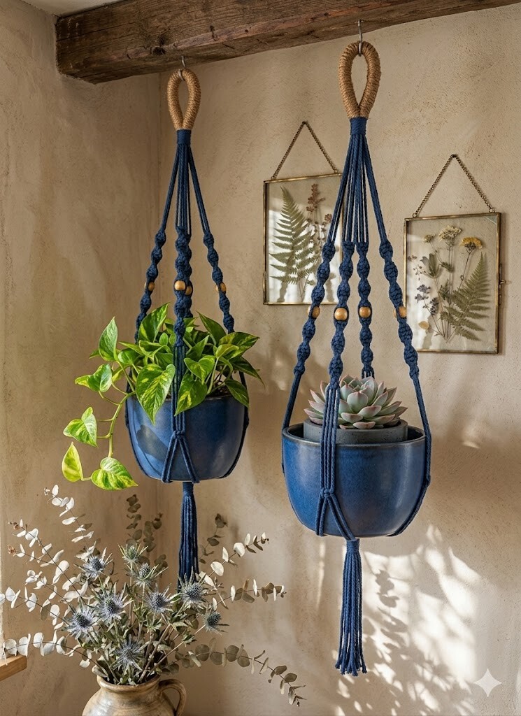 Suporte para Plantas em Macramê Feito à Mão | Decoração Boho