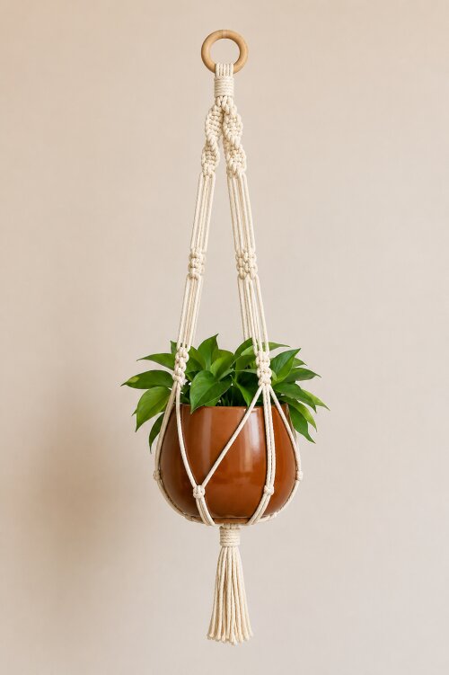 Suporte para Plantas em Macramê Feito à Mão | Decoração Boho
