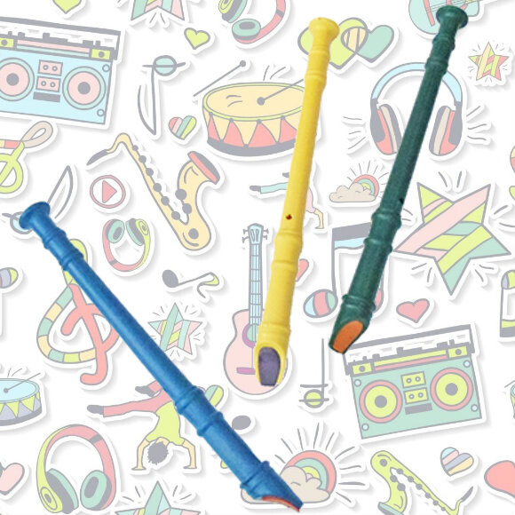 50 Flautas 8 furos infantis instrumento musical material plástic