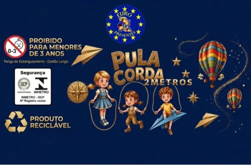 50 Cordas de pular brinquedo infantil 1,75 metros com cabo de mad