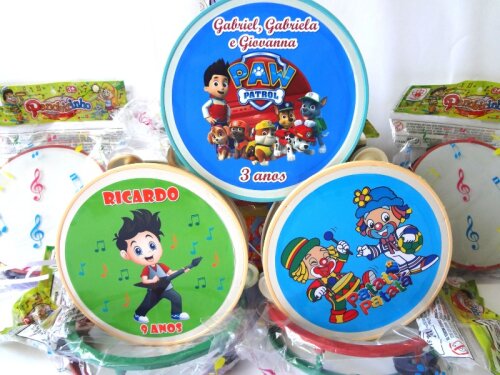 20 Pandeiros infantis Personalizados com qualquer tema
