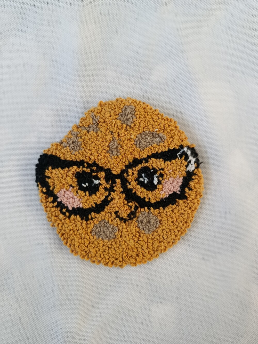 Porta copo biscoito em punch needle