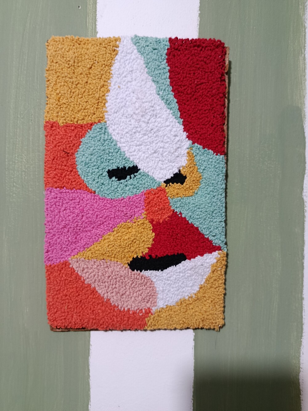 Quadro Rosto em punch needle