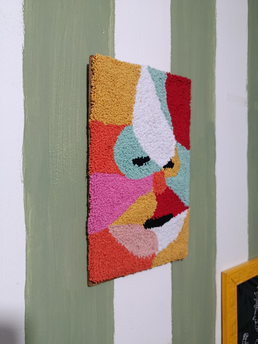 Quadro Rosto em punch needle