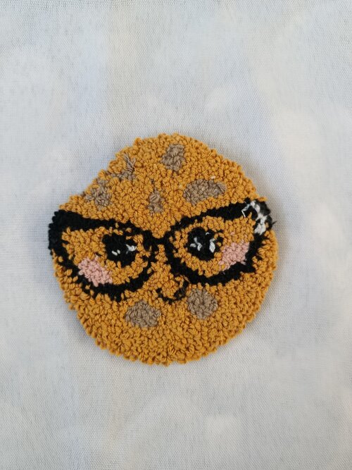 Porta copo biscoito em punch needle