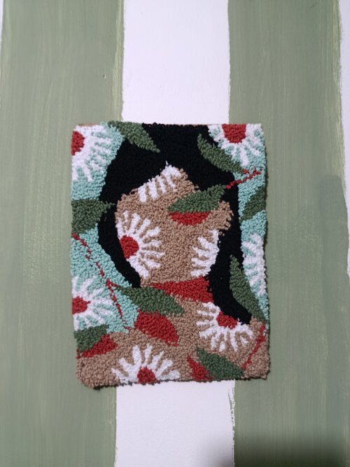 Quadro margaridas em punch needle