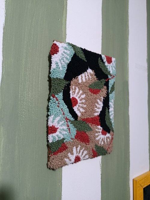Quadro margaridas em punch needle