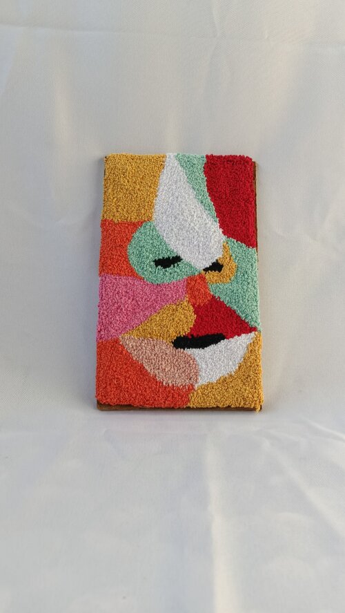 Quadro Rosto em punch needle