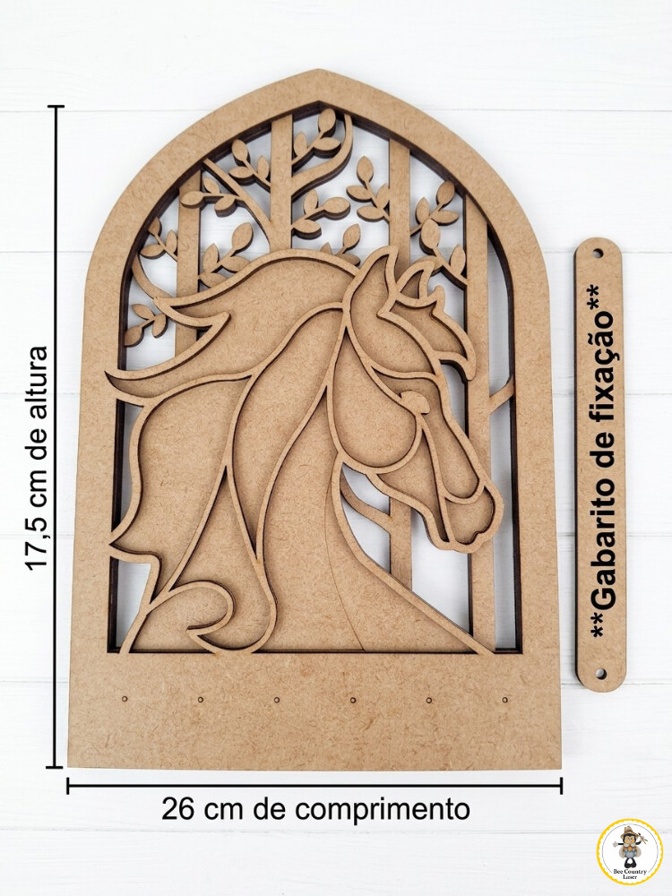 Porta Chaves Cavalo em MDF Cru para Artesanato e Pintura