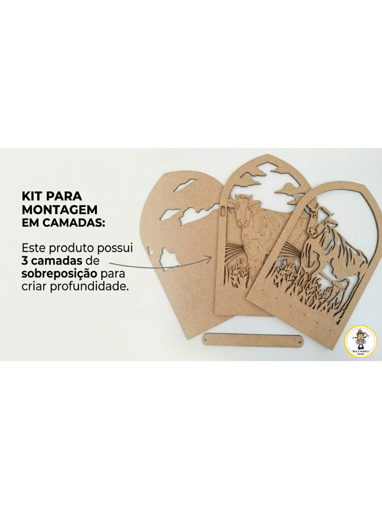 Porta Chaves Vaca em MDF Cru para Artesanato e Pintura