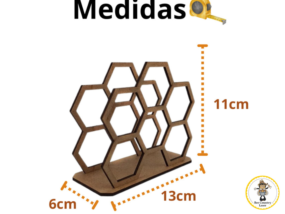 Porta Guardanapo Colmeia em MDF Cru para Artesanato