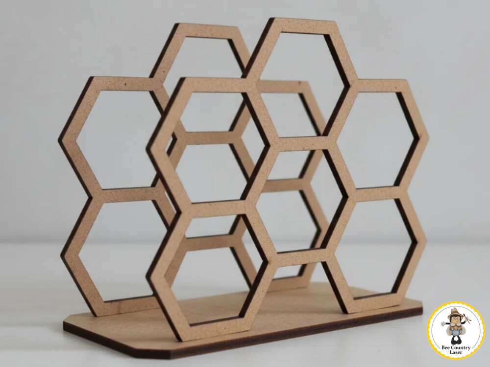 Porta Guardanapo Colmeia em MDF Cru para Artesanato